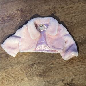 Sweet ivy faux fur pink toddler coat 3